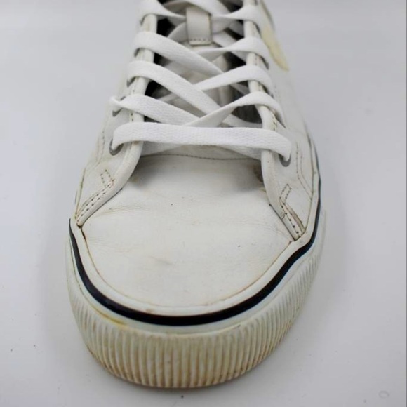 Good condition Kenzo Tiger Patch Leather High Top Sneakers In White size 10 - Picture 2 of 4